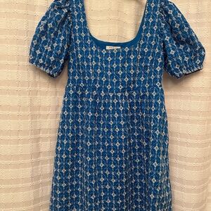 RHODE Vibrant Blue Dress with White Accents